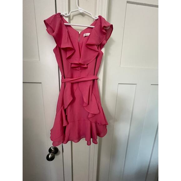 GB GIRLS SLEEVELESS RUFFLED HEM PINK SUNDRESS WAIST TIE GIRLS SIZE 7 - Picture 4 of 9